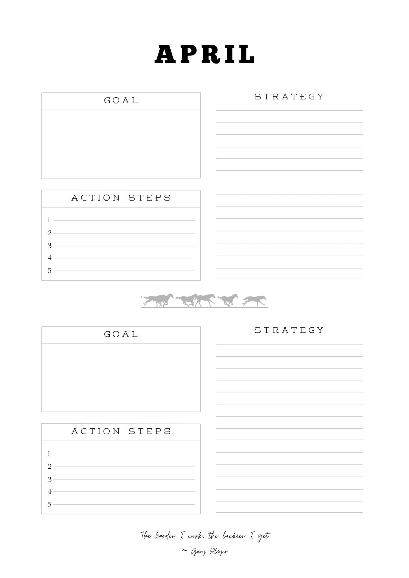 Cowgirl with Goals Monthly Planner