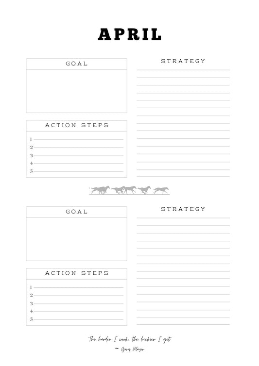 Cowgirl with Goals Monthly Planner