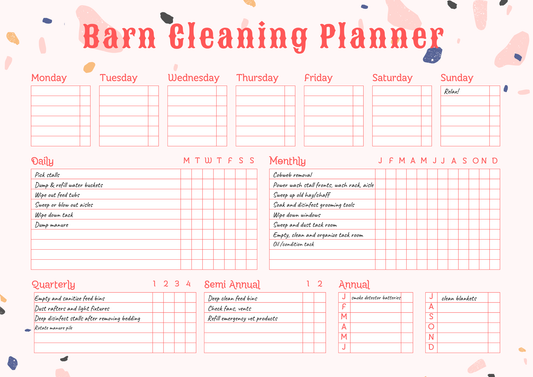 Barn Cleaning Schedule