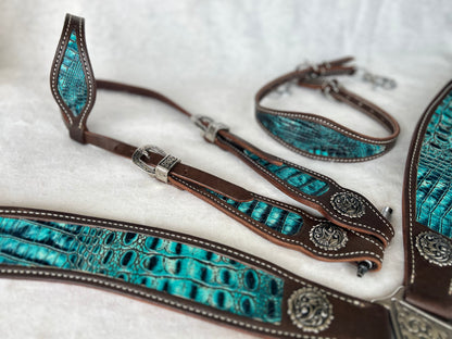 SmarTack Face - Bold Turquoise Gator