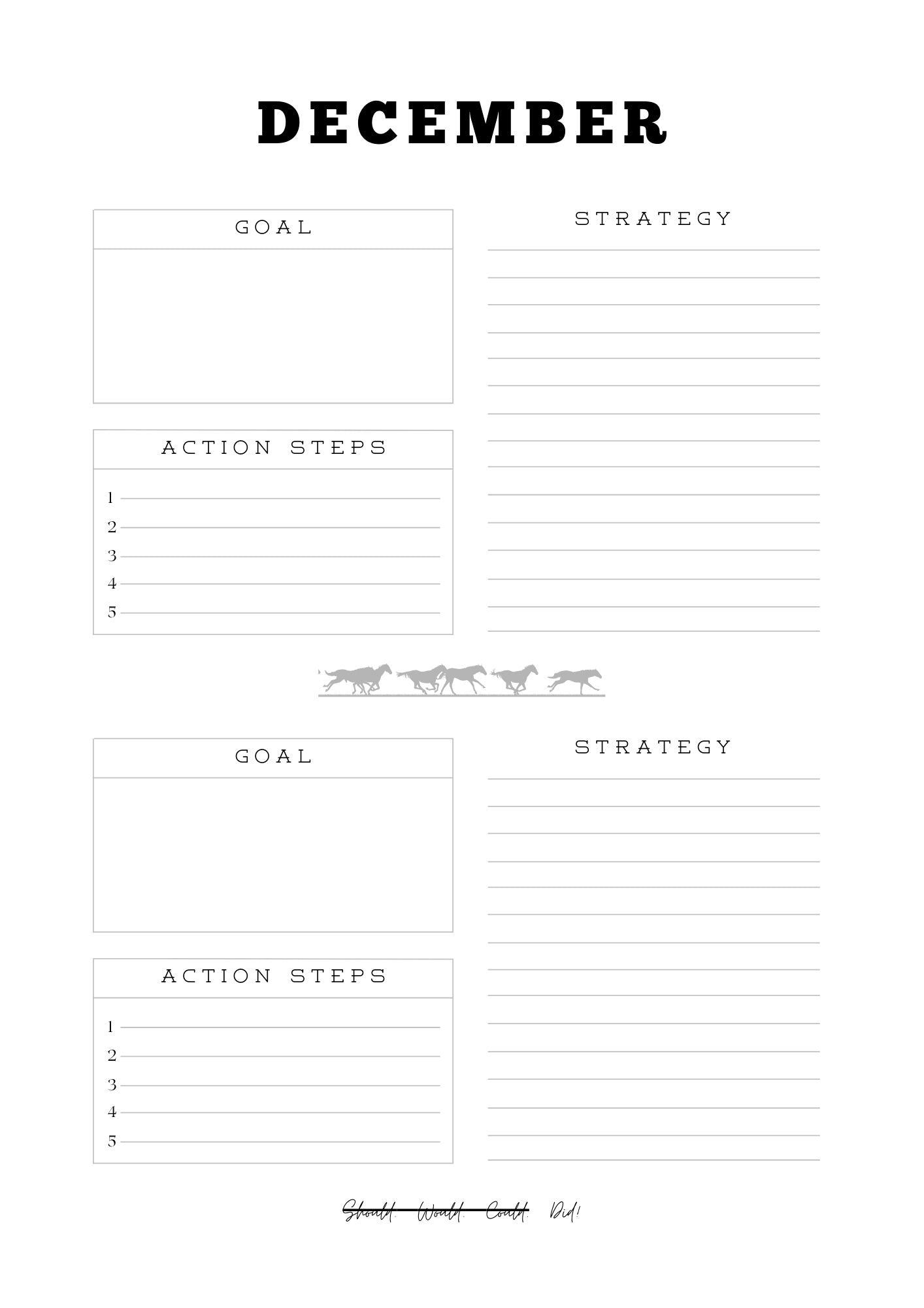 Cowgirl with Goals Monthly Planner