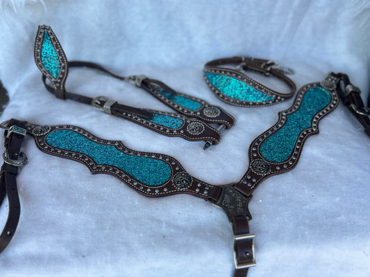 SmarTack Face - Turquoise Glitter Glam