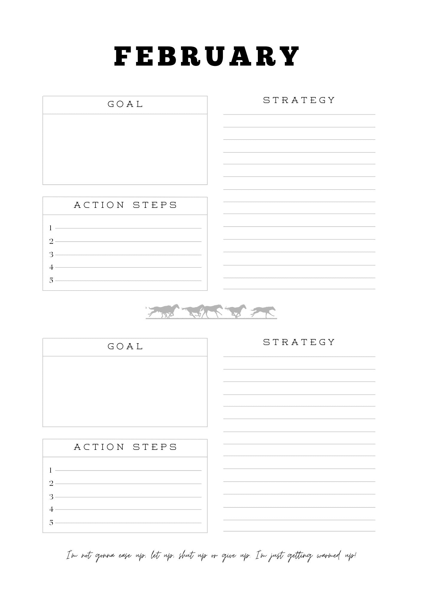 Cowgirl with Goals Monthly Planner