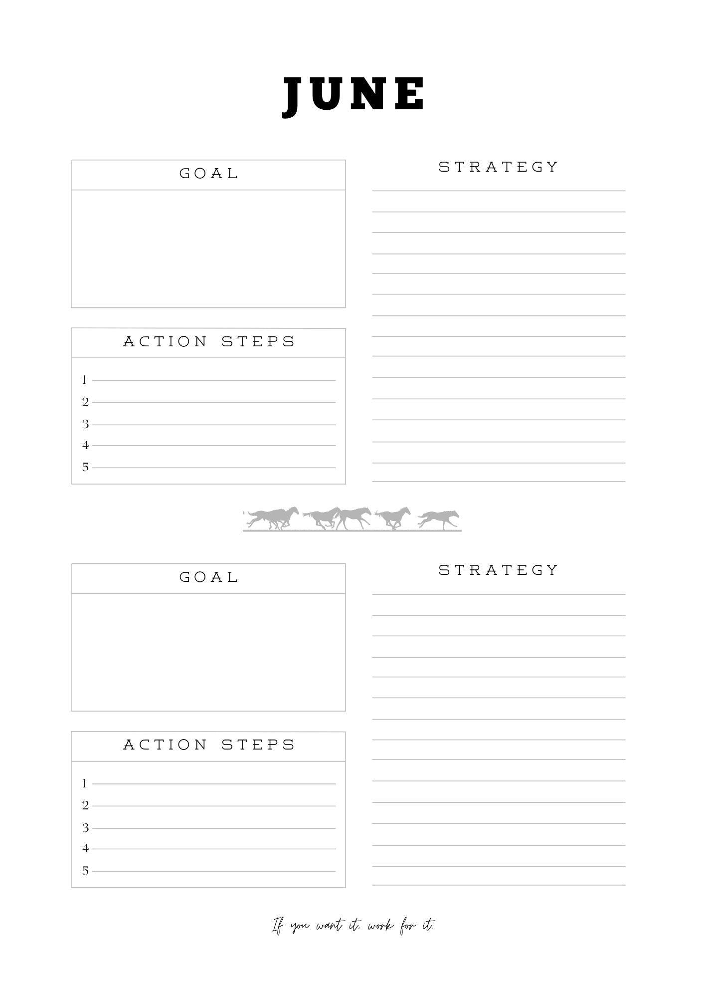 Cowgirl with Goals Monthly Planner