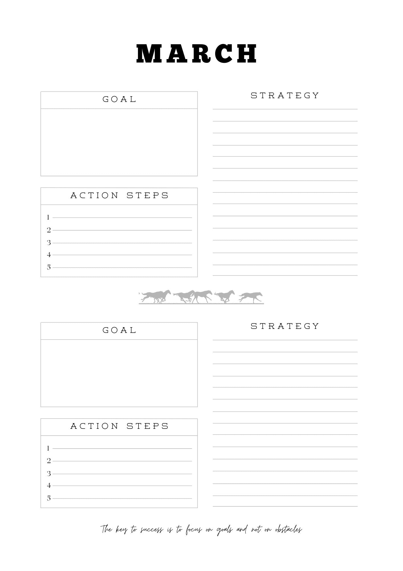 Cowgirl with Goals Monthly Planner