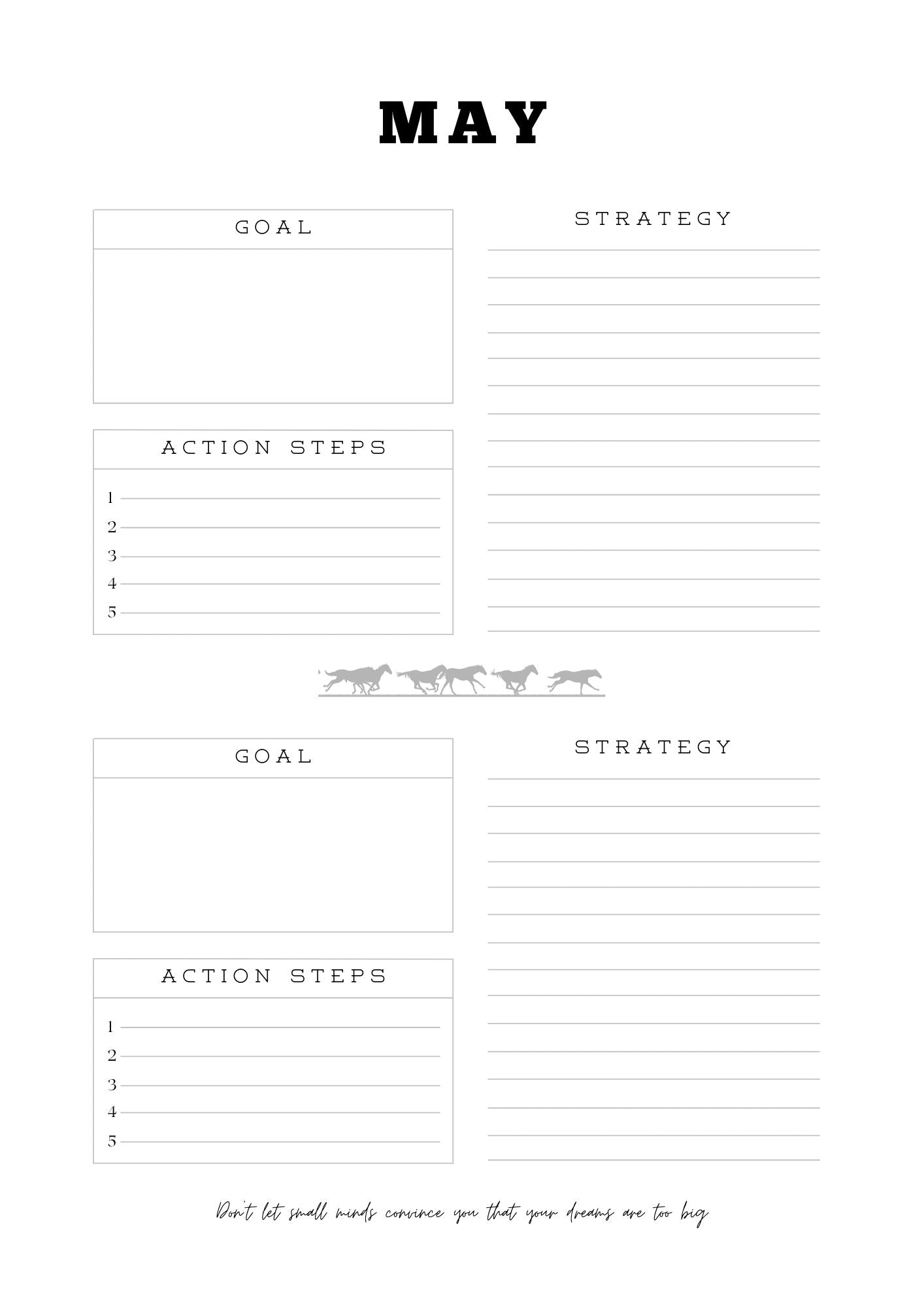 Cowgirl with Goals Monthly Planner