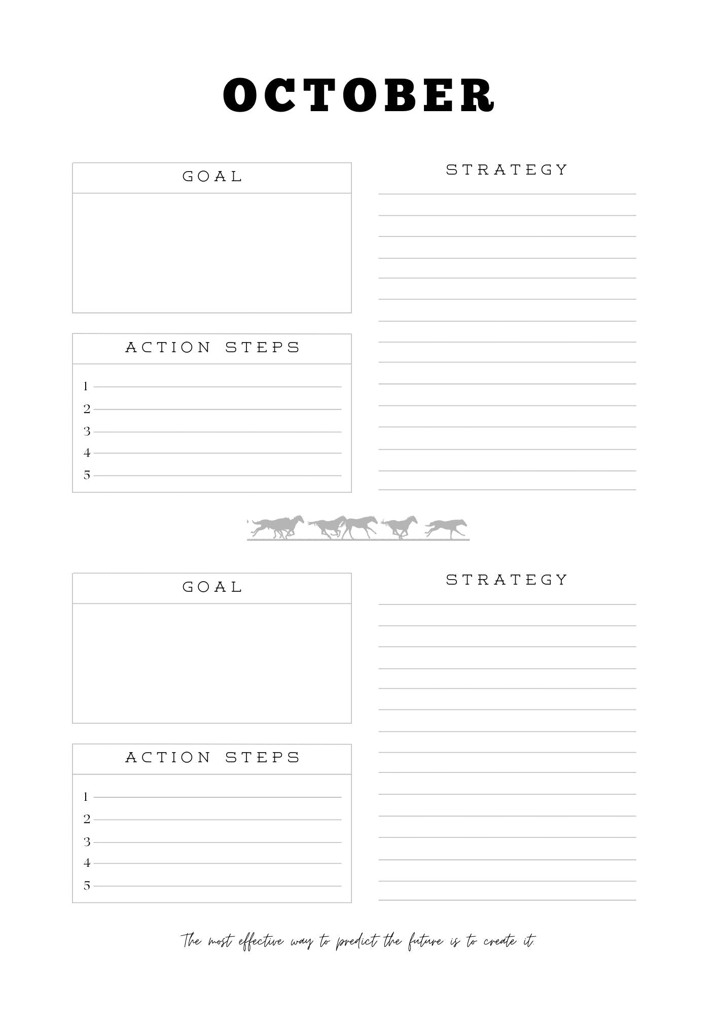 Cowgirl with Goals Monthly Planner