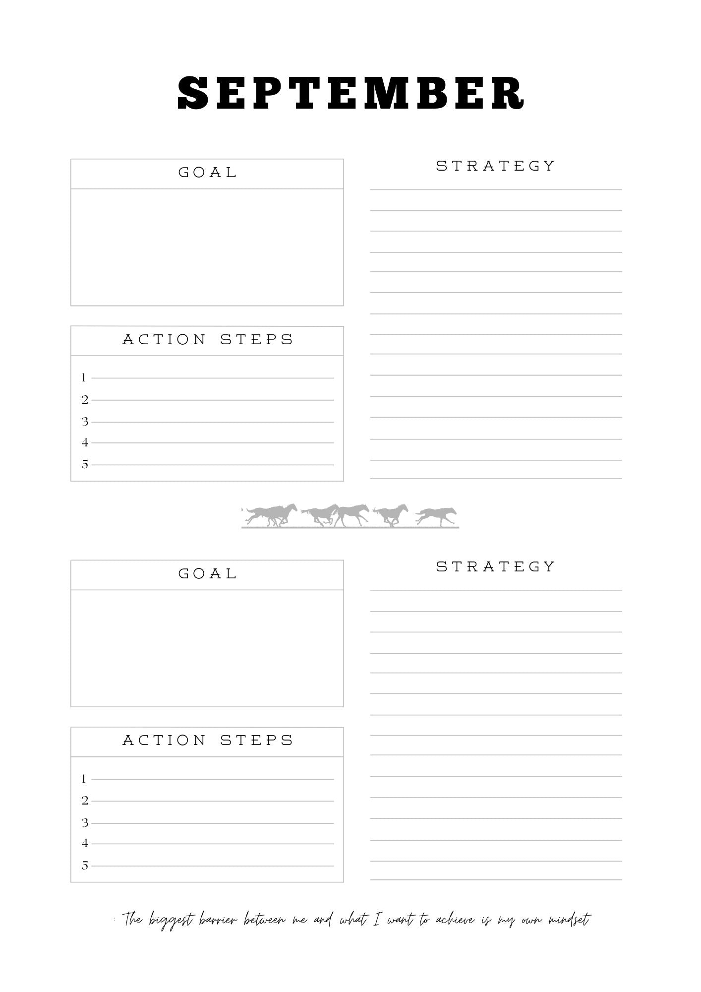 Cowgirl with Goals Monthly Planner